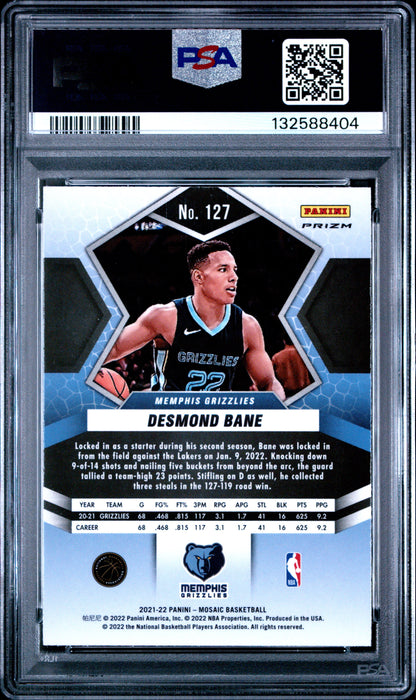 2021 Panini Mosaic - Desmond Bane #127 - White Sparkle - PSA