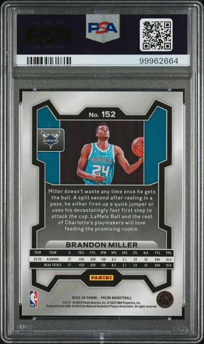 2023 Panini Prizm Brandon Miller ROOKIE #152 PSA 9