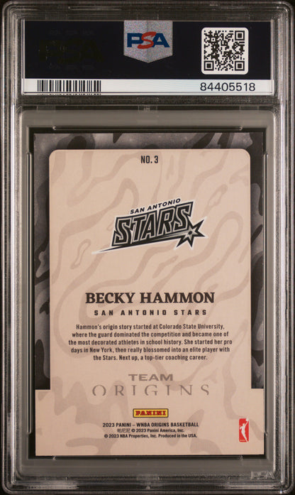 2023 Panini Origins WNBA POP 1 Team Origins Becky Hammon #3 PSA 9 - POP 1