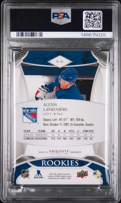 2020 Exquisite Collection Hockey - Alexis Lafreniere - ROOKIE /299 - PSA - /299