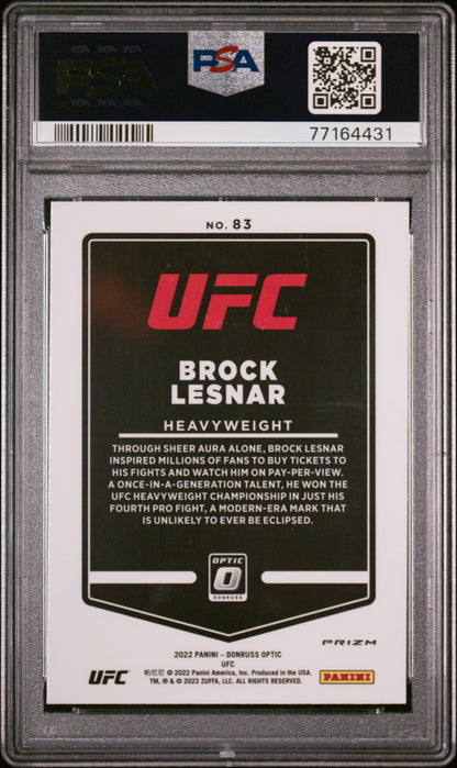 2022 Panini Donruss Optic UFC Brock Lesnar #83 White Sparkle PSA 10