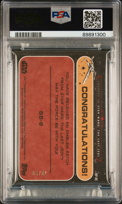 2017 Star Wars - BB-8 + Bomber - The Last Jedi- Galactic Emblem ORANGE /99 - PSA