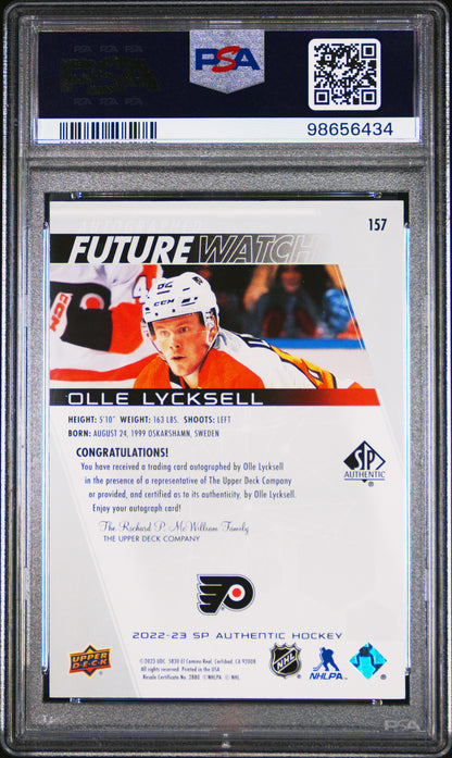 2022 SP Authentic- Olle Lycksell #157- FWA /999 - Future Watch Auto /999 - PSA 9