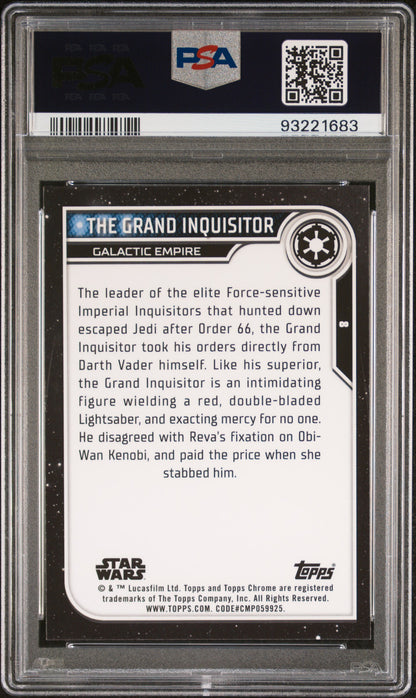 2023 Topps Chrome Star Wars - Grand Inquisitor #8- Black Wave Refractor - PSA 10