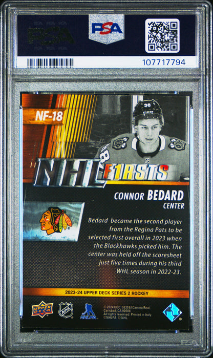 2023 Upper Deck NHL Firsts Connor Bedard #NF18 PSA 8