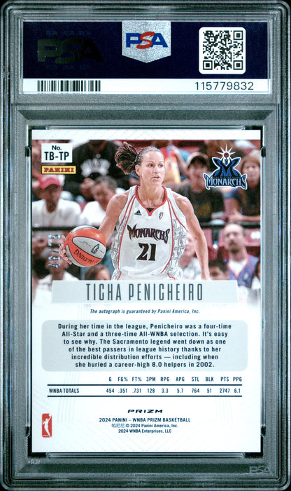 2024 Panini Prizm WNBA Throwback Signatures Ticha Penicheiro #TBTP Blue PSA 8