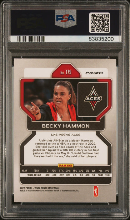 2022 Prizm WNBA - Becky Hammon #179 b - White Sparkle SSP - PSA