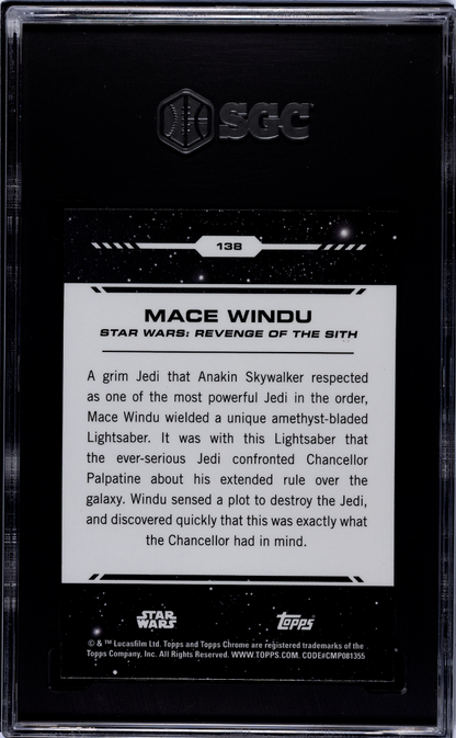 2024 Topps Chrome Star Wars - Mace Windu #138 - SGC 9.5
