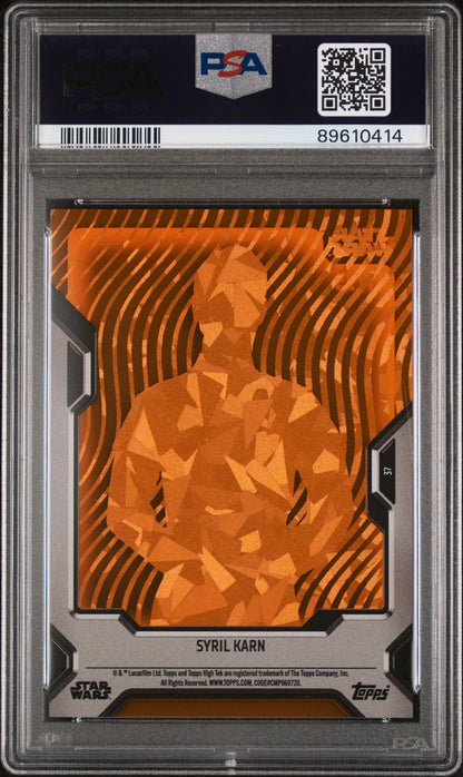 2023 Star Wars High Tek - Syril Karn #37 - Orange Diffractor /25 - PSA - /25