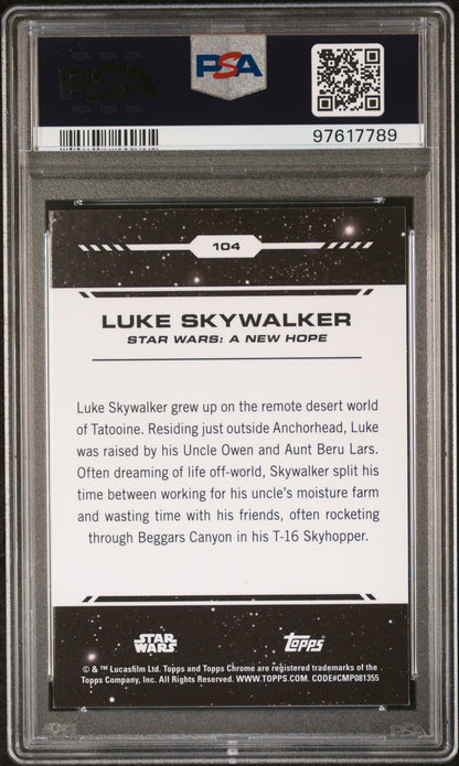 2024 Topps Chrome Star Wars Luke Skywalker #104 PSA 10