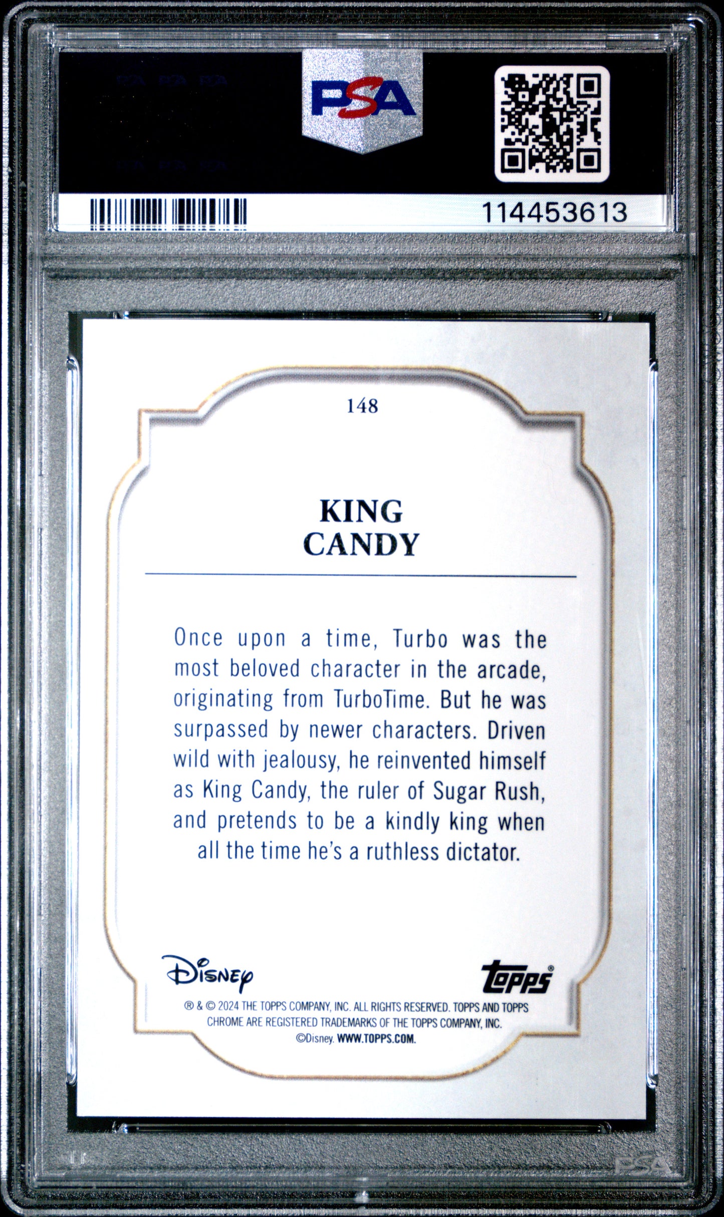 2024 Topps Chrome Disney Sapphire Edition - King Candy #148 - PSA