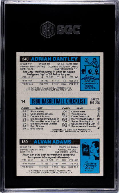 1980-81 Topps Dantley Free Adams #156 SGC 5.5