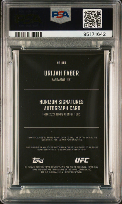 2024 Topps Midnight UFC - Urijah Faber - Horizon Signature Auto - AUTO - PSA 10