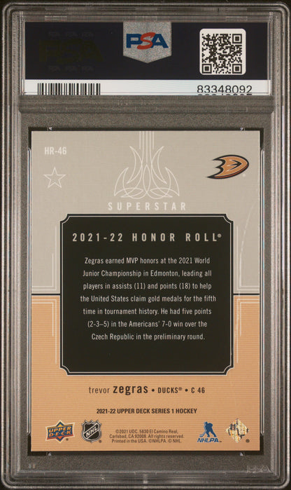 2021-2022 Upper Deck Honor Roll Trevor Zegras #HR46 PSA 10