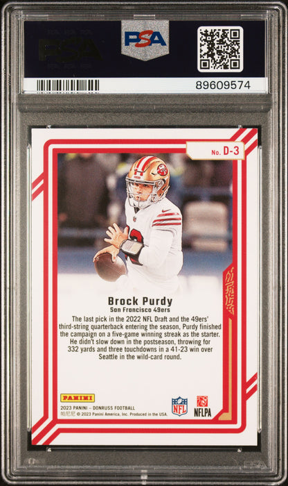 2023 Panini Donruss Dominators Brock Purdy #D3 PSA 9
