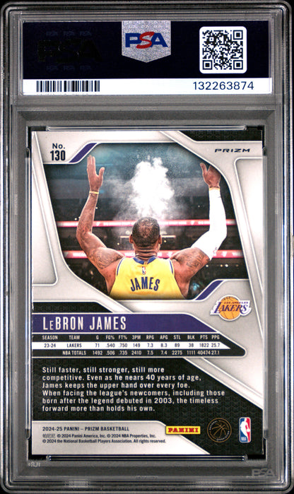 2024 Panini Prizm NBA - LeBron James - Silver Prizm - ICONIC Chalk Toss - PSA