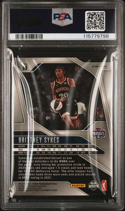 2024 Panini Prizm WNBA - Brittney Sykes - Snakeskin SSP - PSA 9 - Snakeskin SSP