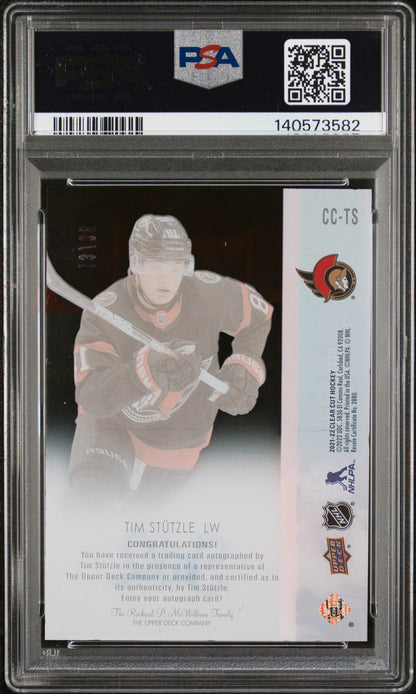 2022 Upper Deck Clear Cut Hockey - Tim Stutzle #CCTS - AUTO /35 - PSA - AUTO /35