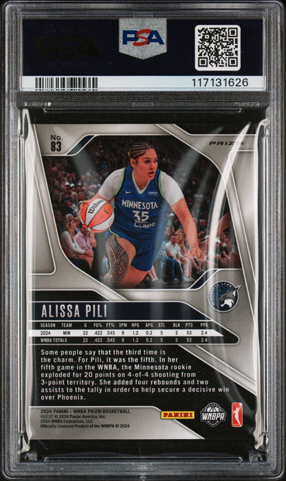 2024 Panini Prizm WNBA - Alissa Pili #83 - Snakeskin SSP - PSA 10