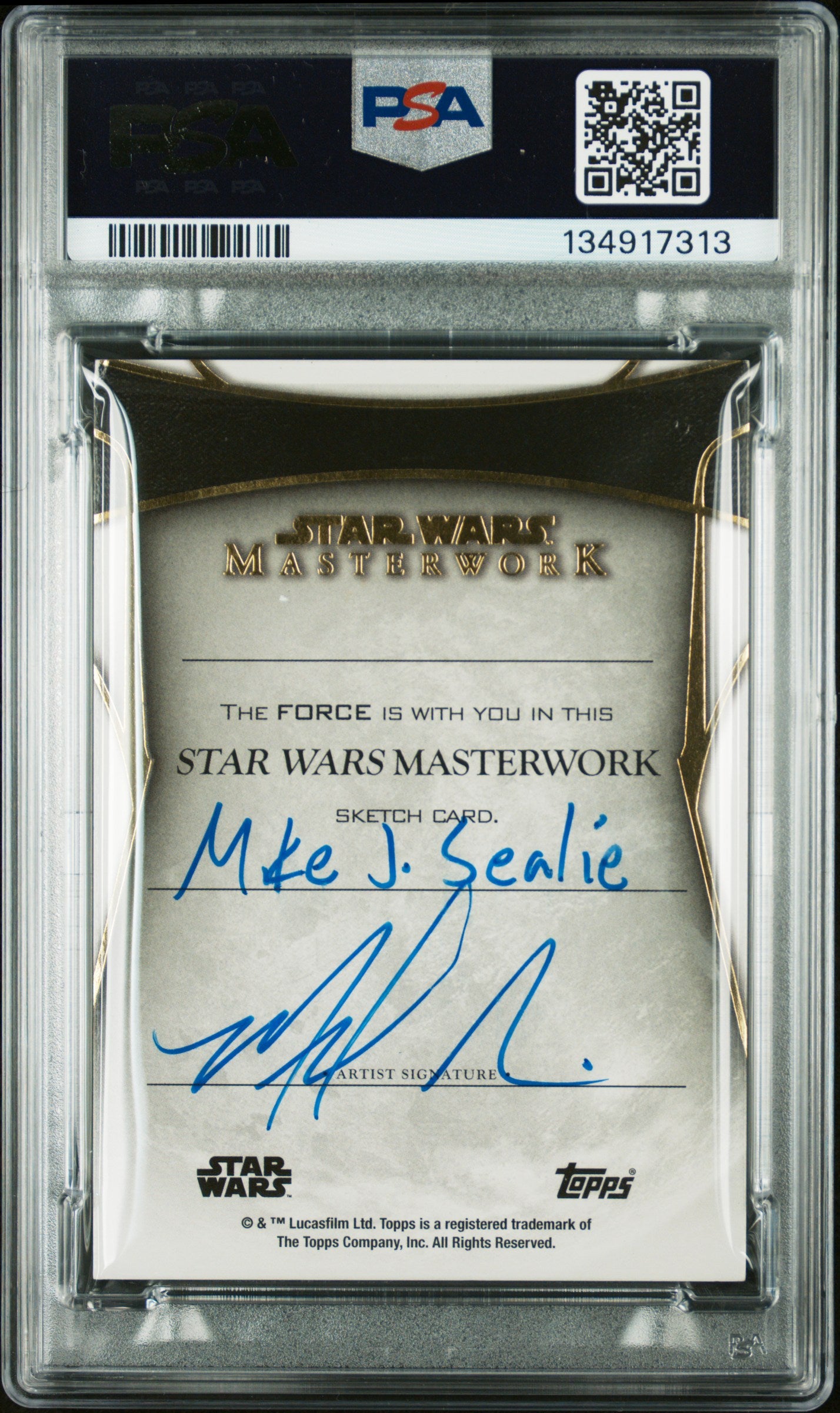 2024 Star Wars Masterwork - Jar Jar Binks SKETCH - Artist Mike J. Sealie - PSA