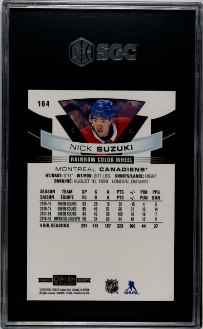 2019 O-Pee-Chee Platinum Nick Suzuki #164 Rainbow Color Wheel SGC 9.5