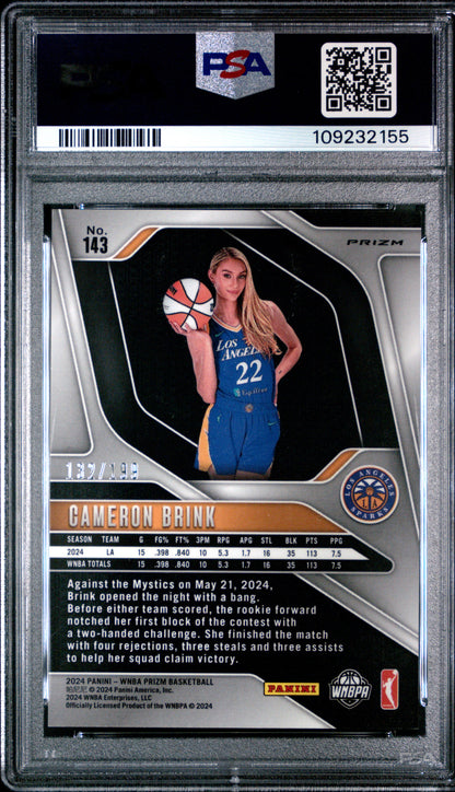 2024 Panini Prizm WNBA - Cameron Brink #143 - ROOKIE - Blue /199 - PSA Blue /199