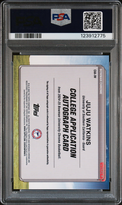 2024 Bowman Chrome U - Juju Watkins AUTO - College Application AUTO - PSA 10