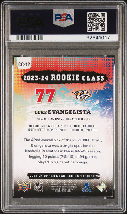 2023 Upper Deck Commemorative Class Luke Evangelista #CC12 Red PSA 8