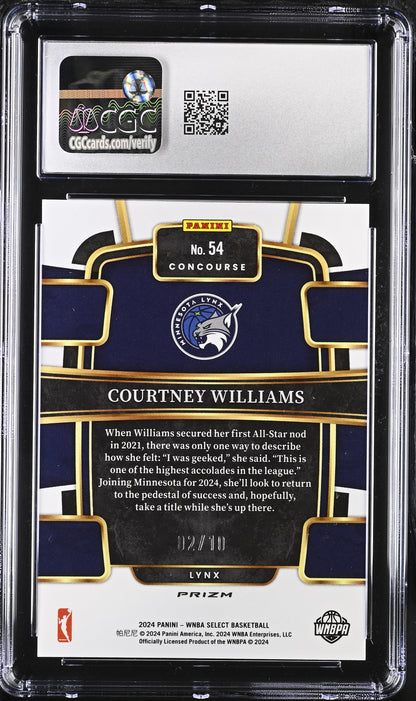 2024 Panini Select WNBA - Courtney Williams #54 - Gold /10 - CGC 10 -/10 GOLD