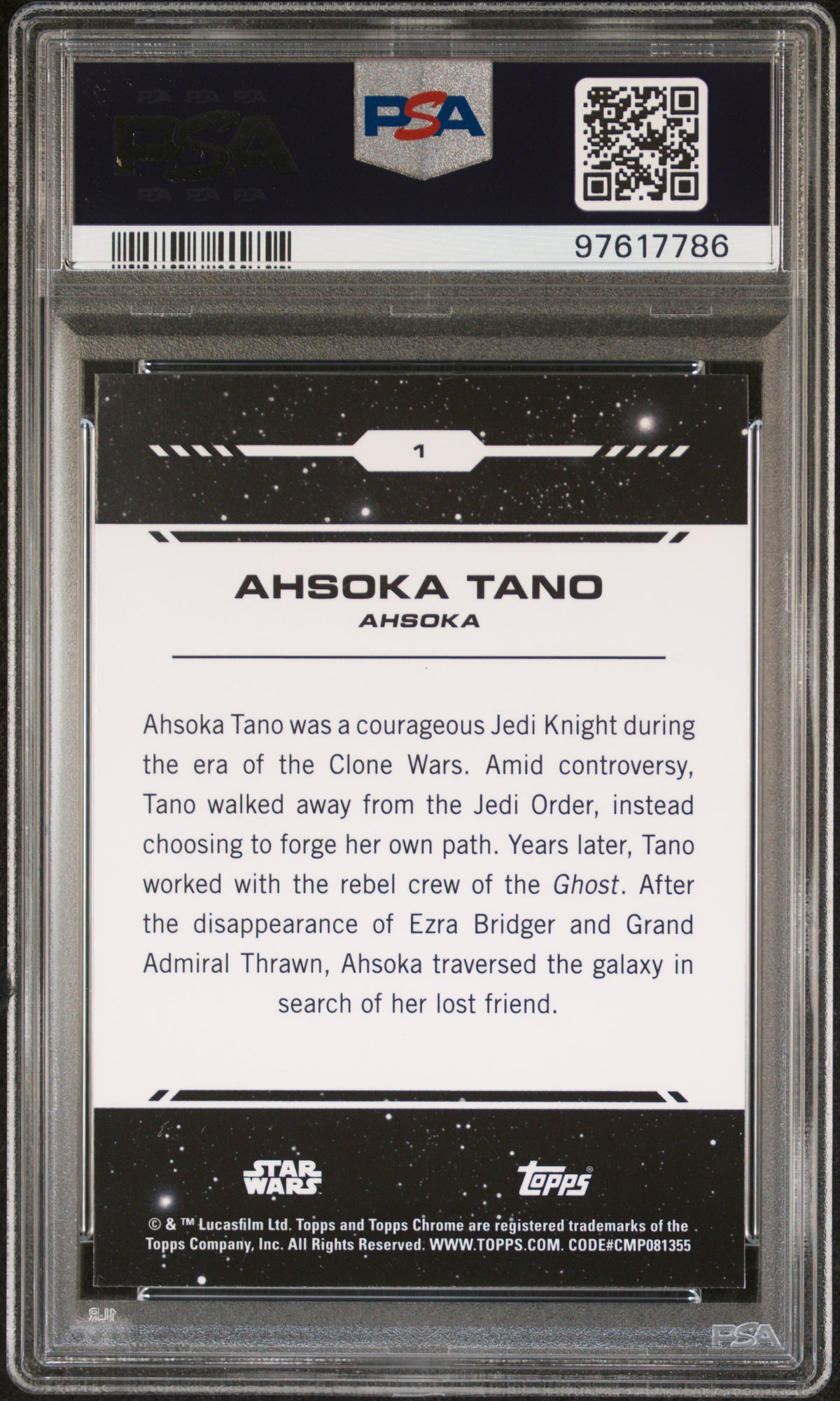2024 Topps Chrome Star Wars - Ahsoka Tano #1 - PSA 8