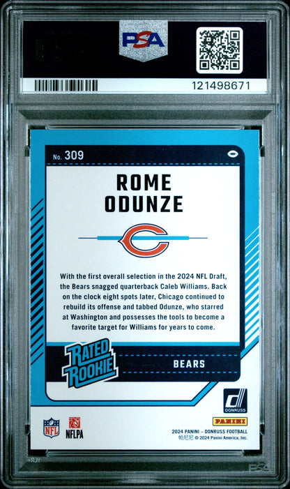 2024 Panini Donruss - Rome Odunze #309 - ROOKIE - PSA 10