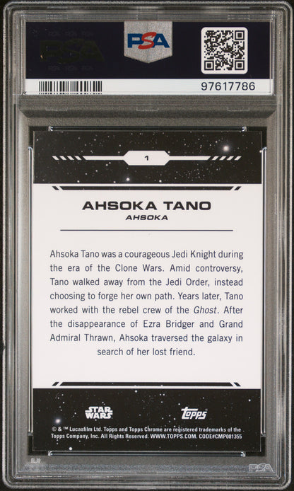 2024 Topps Chrome Star Wars Ahsoka Tano #1 PSA 8
