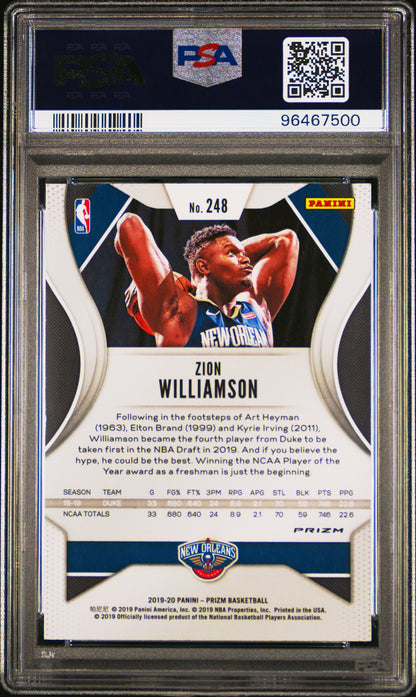 2019 Panini Prizm Zion Williamson #248 Red White Blue PSA 9 - ROOKIE