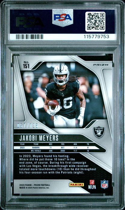2024 Panini Prizm - Jakobi Meyers #151 - Purple /125 - PSA 9 - /125