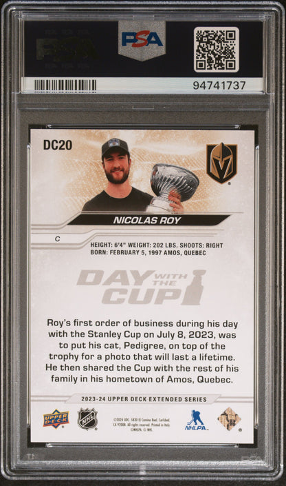 2023 Upper Deck - Nicolas Roy #DC20 - Vegas VGK - Day With The Cup - PSA - SSP