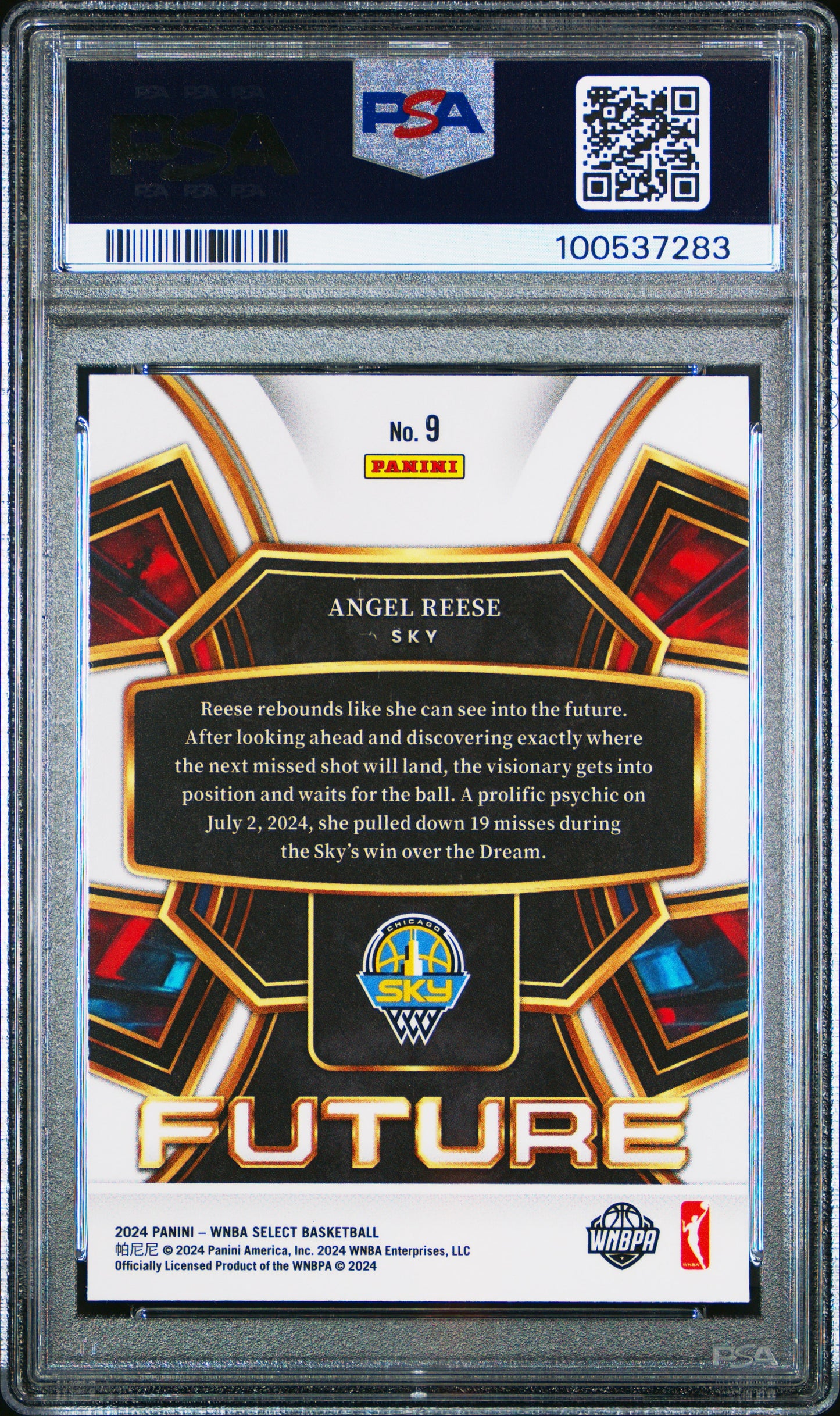 2024 Panini Select WNBA Select Future Angel Reese ROOKIE #9 PSA 9