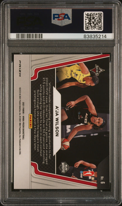 2021 Panini Prizm WNBA - A'ja Wilson #6 - Widescreen - Green Prizm - PSA 10