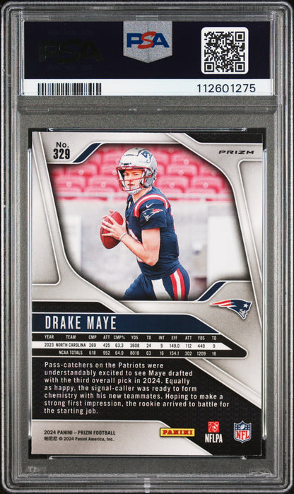 2024 Panini Prizm Drake Maye #329 Red White Blue PSA 9