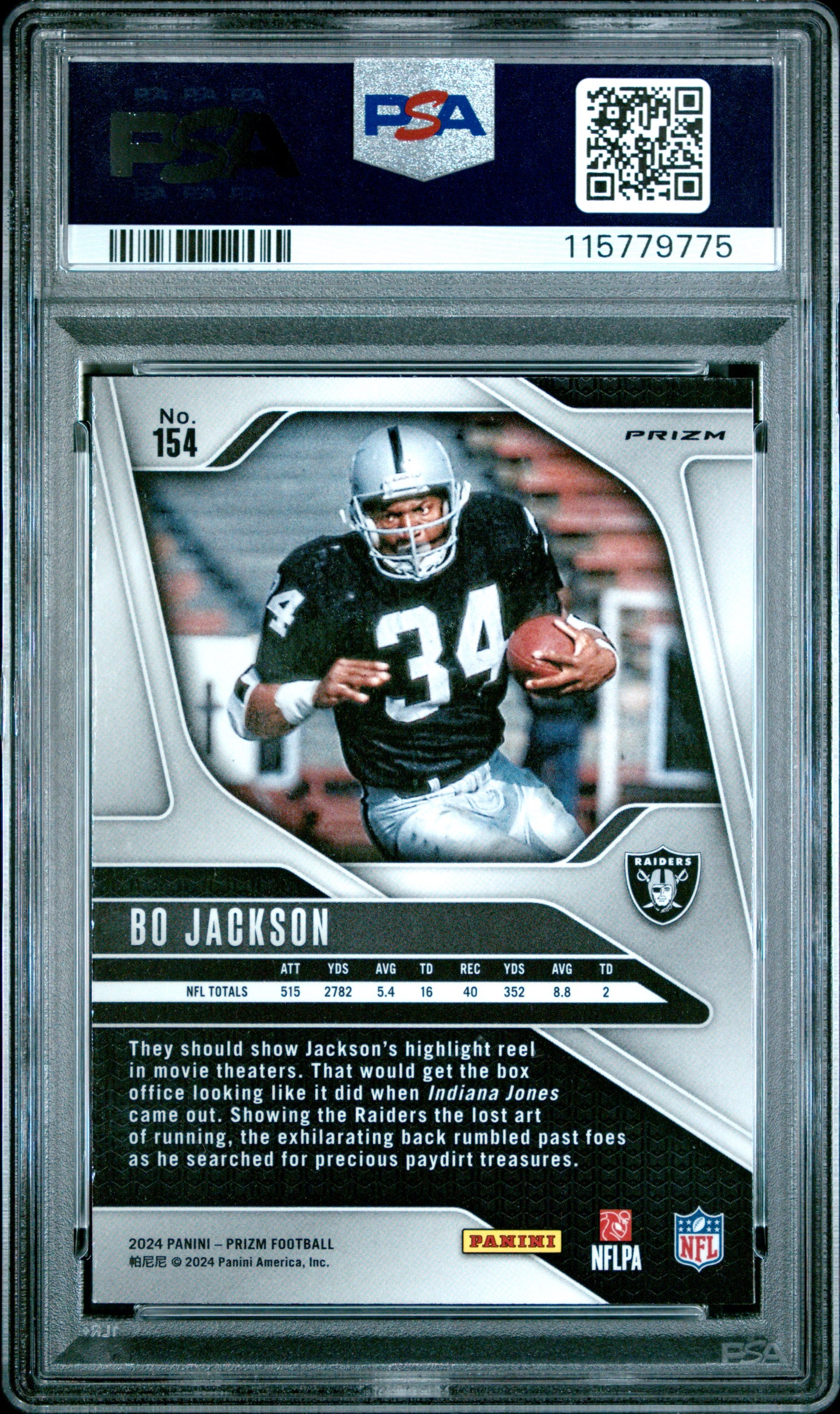 2024 Panini Prizm - Bo Jackson #154 - Red/White/Blue Prizm - PSA