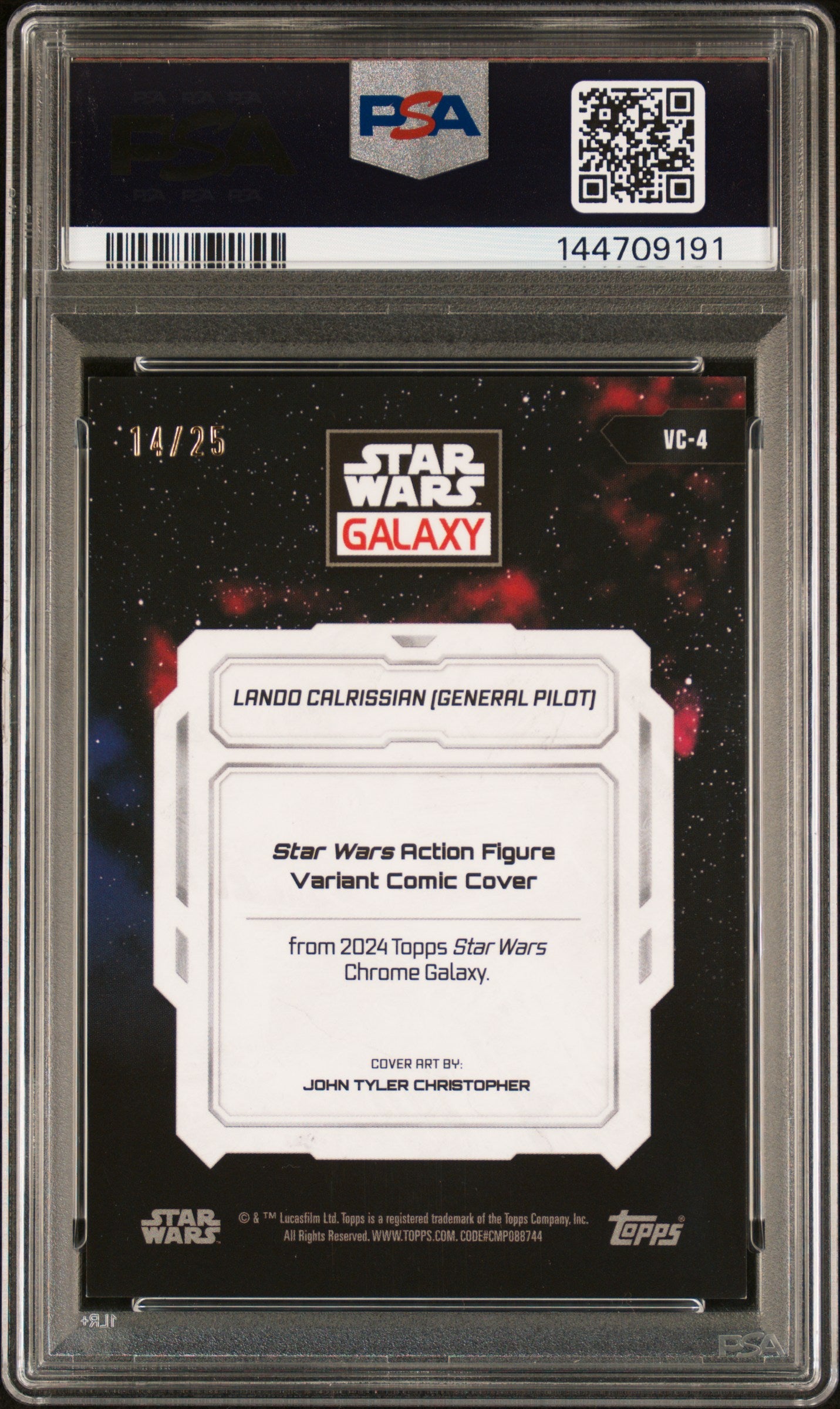 2024 Star Wars Galaxy - LANDO CALRISSIAN - Orange Comicfractor/25 - PSA - /25