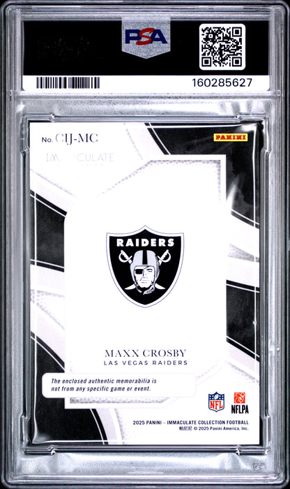 2024 Immaculate- Maxx Crosby - Clearly Immaculate Jersey /99 - PSA - PATCH /99