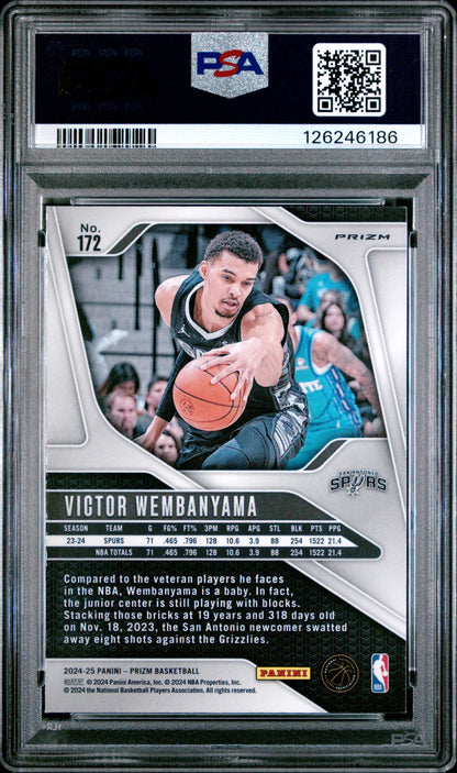 2024 Panini Prizm - Victor Wembanyama #172 - Green Prizm - PSA