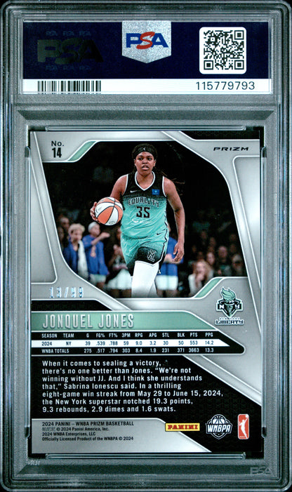 2024 Panini Prizm WNBA - Jonquel Jones #14 - Orange /99 - PSA 9 - /99