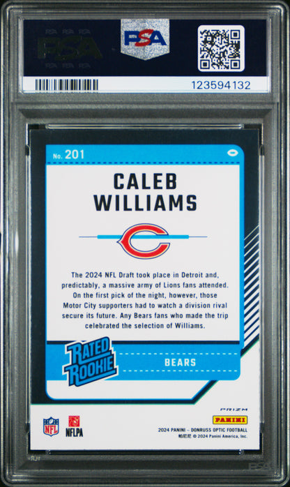 2024 Panini Donruss Optic - Caleb Williams #201 - ROOKIE - Stars - ROOKIE - PSA
