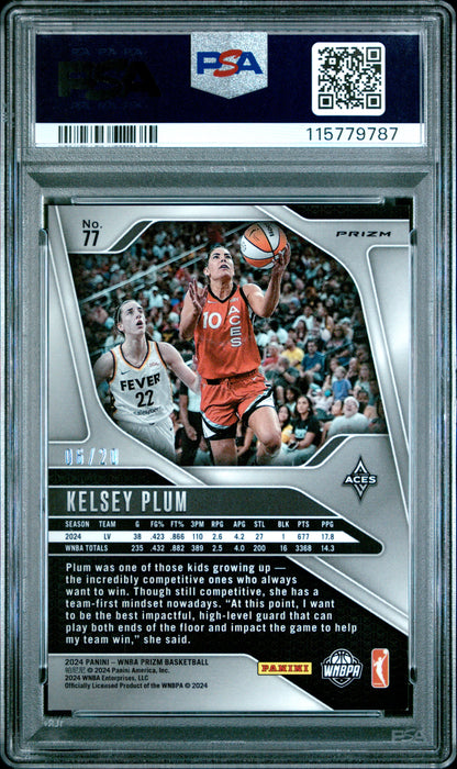 2024 Panini Prizm WNBA - Kelsey Plum #77 - Cherry Blossoms FOTL /20 - PSA - /20