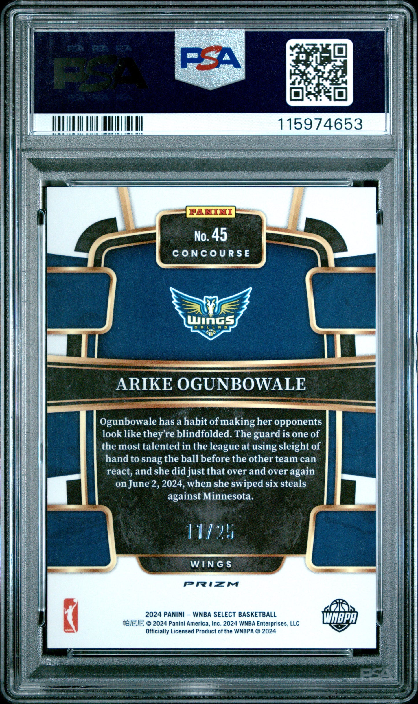 2024 Panini Select WNBA - Arike Ogunbowale #45 - Tie Dye /25 - PSA 10