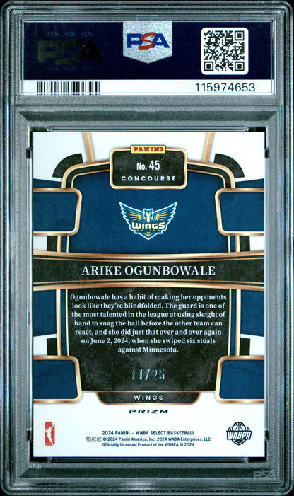 2024 Panini Select WNBA - Arike Ogunbowale #45 - Tie Dye /25 - PSA 10