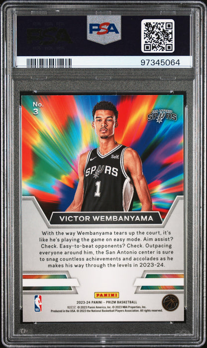 2023 Panini Prizm Instant Impact Victor Wembanyama ROOKIE #3 PSA 9