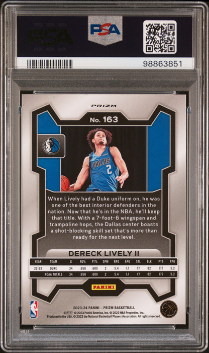 2023 Panini Prizm Dereck Lively II ROOKIE #163 Silver PSA 8