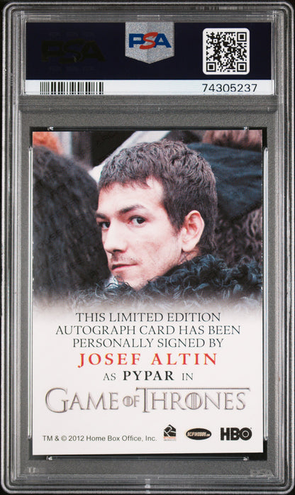 2015 Game Of Thrones Season 4 AUTO - Josef Altin as Pypar - PSA 8